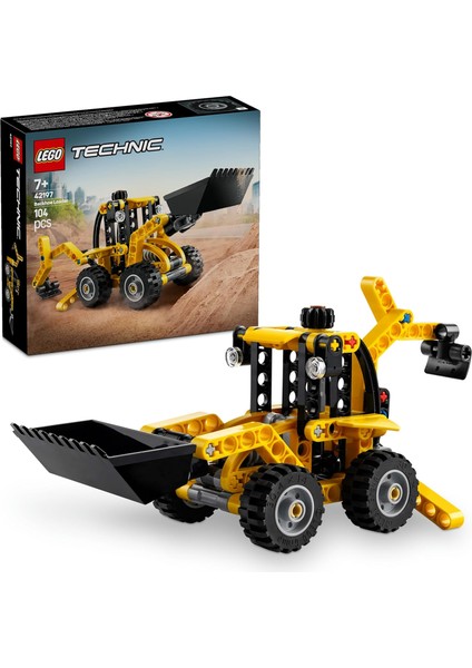 Technic Kazıcı Yükleyici 42197 - 7 Yaş ve Üzeri Kız ve Erkek Çocukları Için Arka Kazıcı, Kepçe ve Dengeleyici Içeren Yapım Seti, Hediye Fikri (104 Parça)