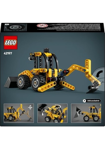 Technic Kazıcı Yükleyici 42197 - 7 Yaş ve Üzeri Kız ve Erkek Çocukları Için Arka Kazıcı, Kepçe ve Dengeleyici Içeren Yapım Seti, Hediye Fikri (104 Parça)