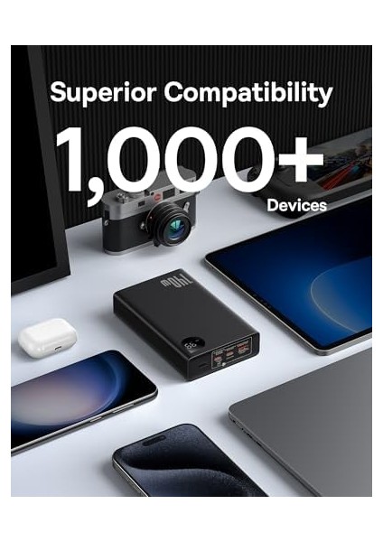 Adaman Overseas Edition 24.000 Mah Digital Display 140W Powerbank-Siyah