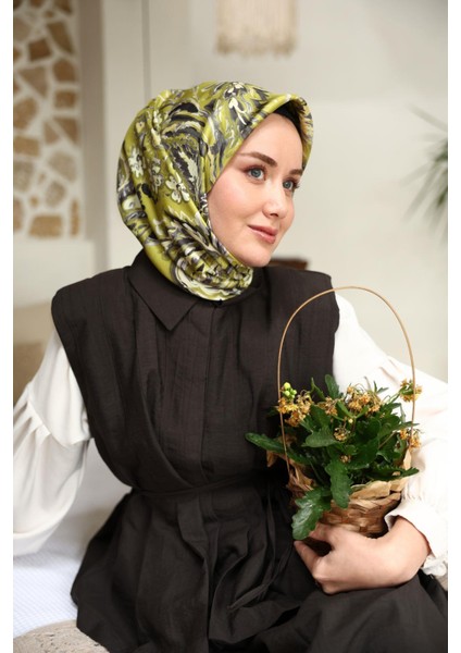 Tivil Ipek Eşarp 11469-15 Yeşil Karışık Desen