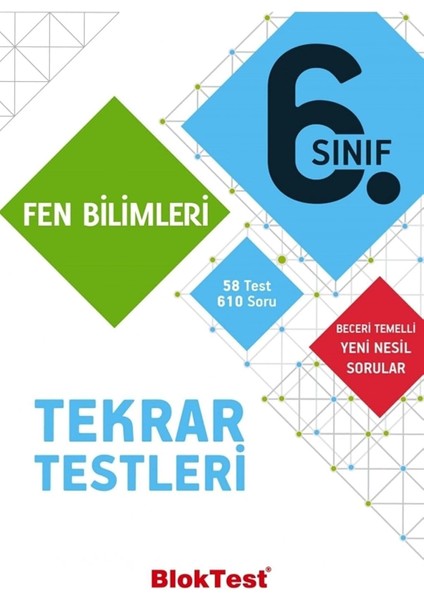 Yayınları 6. Sınıf Fen Bilimleri Tekrar Testleri 2021-2022