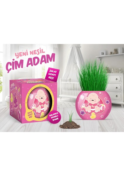 Temalı Çim Adam 6'lı Set - Çocuklar Için Eğitici ve Eğlenceli Bitki Yetiştirme Kiti