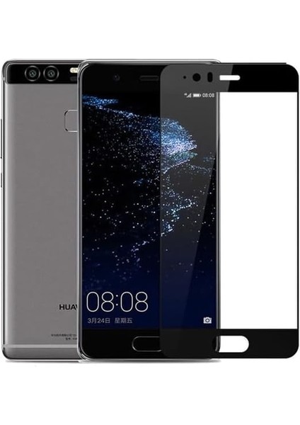 P10 Uyumlu Full Kaplayan Ekran Koruyucu Cam - Siyah