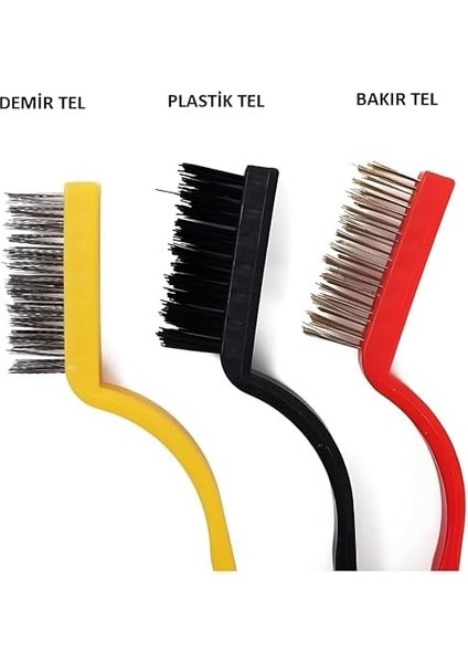 Temizlik Fırça Seti: Ocak, Fayans ve Araba Temizliğinde Mükemmel Çözüm! (3'ü 1 Arada, Bakır-Demir-Plastik Fırçalar)