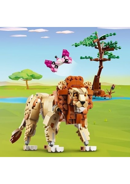 Creator Vahşi Safari Hayvanları 31150-9 Yaş ve Üzeri Çocuklar Için Inşa Edilebilen Zürafa, Ceylan ve Aslan Modeliyle 3 Ü 1 Arada Yaratıcı Oyuncak Yapım Seti, Doğum Günü Hediyesi (780 Parça)