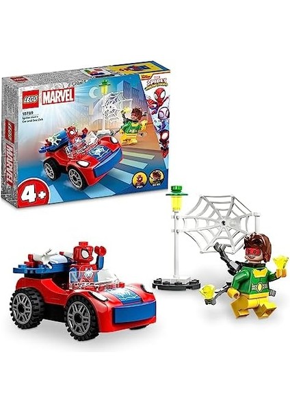 Marvel Örümcek Adam In Arabası ve Doktor Oktopus 10789-4 Yaş ve Üzeri Çocuklar Için Iki Minifigürlü Yaratıcı Oyuncak Yapım Seti (48 Parça)