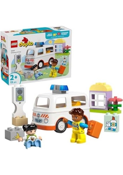Town Ambulans ve Sürücü 10447-2 Yaş ve Üzeri Çocuklar Için Eğitici ve Yaratıcı Oyuncak Yapım Seti (19 Parça)