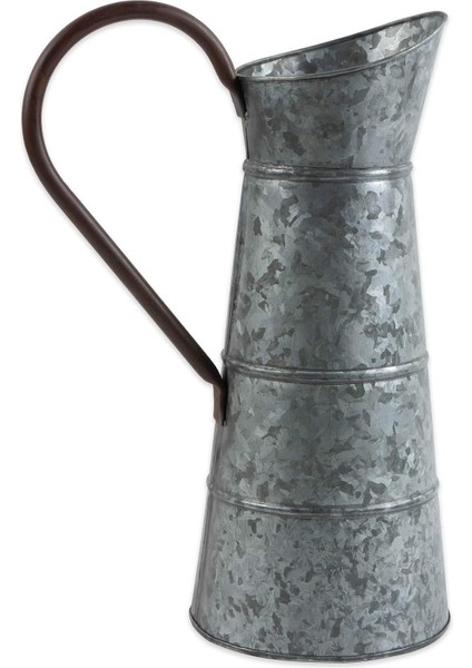 Galvanizli Metal Dekor, Rustik Çiftlik Evi, Sürahi, Gümüş