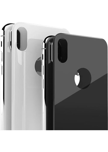 iPhone X/xs Uyumlu Tam Kaplayan Temperli Arka Koruyucu Cam (Gold)