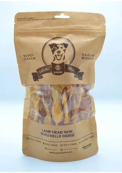 Kurutulmuş Kuzu Kelle Derisi Köpek Ödülü 100 gr