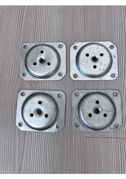 4’lü Düz Metal Bağlantı Aparatı – M8 Vida Girişli | Masa, Sandalye, Sehpa Uyumlu Montaj Seti