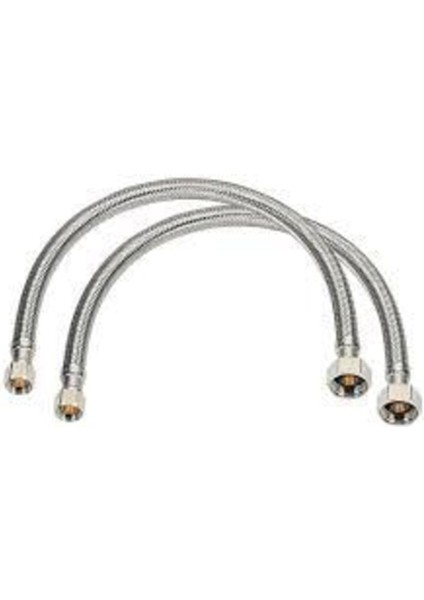 3/8 Klozet Bağlantı Hortumu Çelik Bağlantı Flex- 2 Adet 100 cm