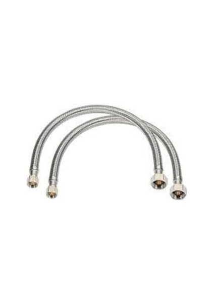 3/8 Klozet Bağlantı Hortumu Çelik Bağlantı Flex- 2 Adet 100 cm