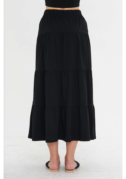 Kadın Uzun Dökümlü Boho Beli Lastikli Pamuklu Etek fırsatları