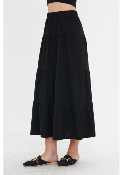 Kadın Uzun Dökümlü Boho Beli Lastikli Pamuklu Etek indirimleri