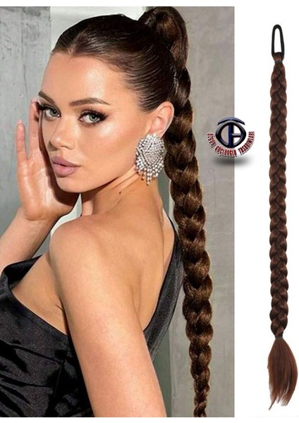At Kuyruğu Üçlü Örgü Saç Uzatma Fiber Kanekalon Saç (Tokalı)