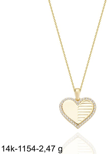Özel Tasarım Kalp Çok Şık 14 Ayar Altın Kolye fiyatları