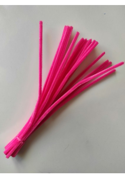 100'LÜ Koyu Pembe Renkli Şönil, Eğitici Şönil Seti, Tüylü Tel, 30 cm 6mm fırsatları