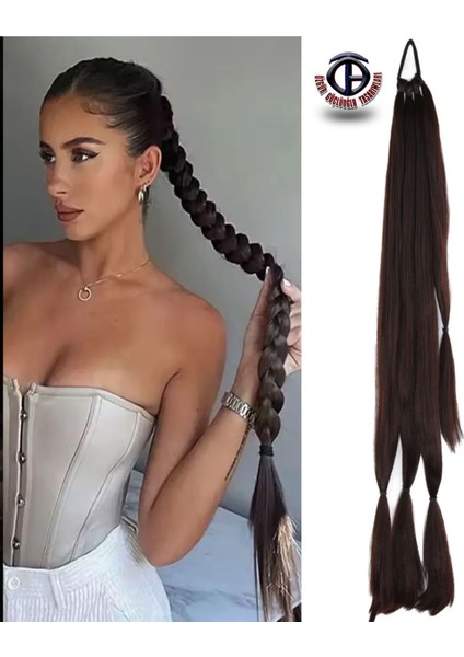 At Kuyruğu Üçlü Örgü Saç Uzatma Fiber Kanekalon Saç (Tokalı)