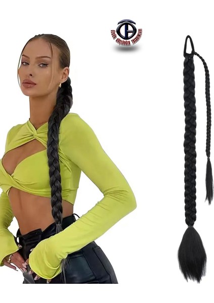 At Kuyruğu Üçlü Örgü Saç Uzatma Fiber Kanekalon Saç (Tokalı)