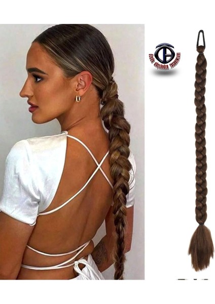At Kuyruğu Üçlü Örgü Saç Uzatma Fiber Kanekalon Saç (Tokalı)