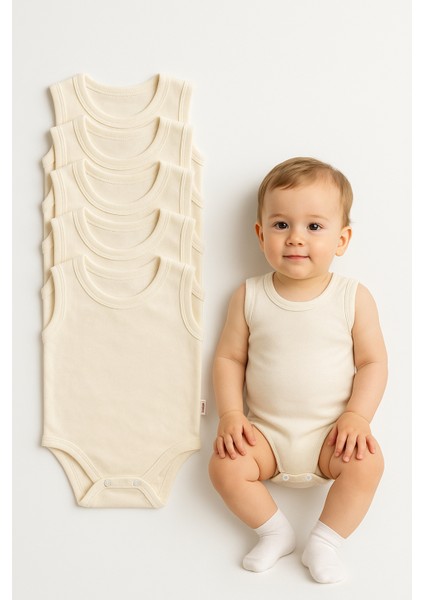 5’li Yazlık Bebek Zıbın Seti | Askılı Çıtçıtlı Body | Nefes Alabilir %100 Pamuklu Kumaş Tulum Body