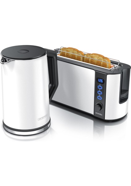 Su Isıtıcısı & Tost Makinesi Seti,paslanmaz Çelik,led Ekranlı,sıcak Tutma Fonksiyonlu