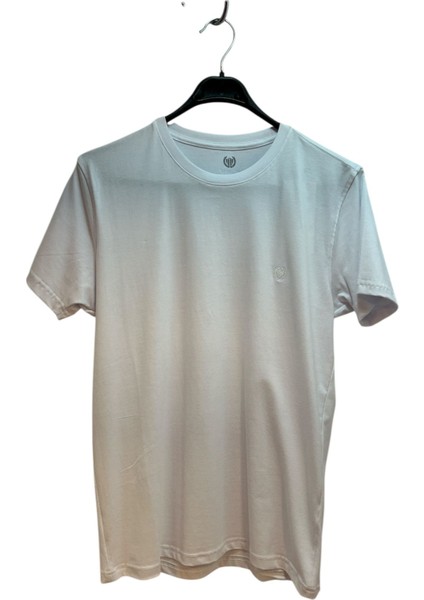 Beyaz Renk Yuvarlak Yaka Erkek T Shirt