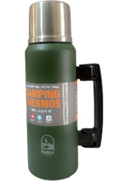 1.0 Litre Kulplu Paslanmaz Çelik Avcı Termos Yeşil modelleri