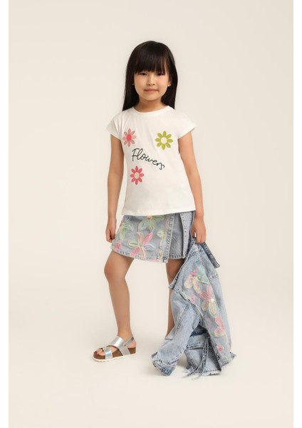 Kız Bebek Tül Çiçekli Kot Ceket modelleri