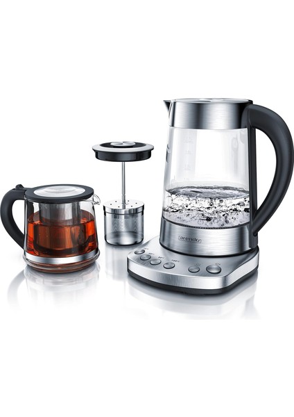Sıcaklık Ayarlı Cam Su Isıtıcısı ve Çaydanlık Aparatı - 1,7 LITRE,2400W,PASLANMAZ Çelik