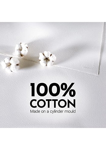 1795058 Bloklu Sulu Boya Kağıdı (18 x 26 Cm, 4 Tarafı Yapıştırılmış, 300 G/m² Ince Tanecikli) 20 Yaprak Doğal Beyaz