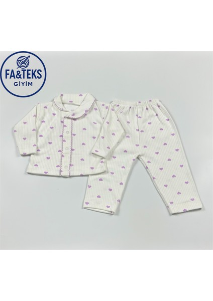 Kalp Desenli Kız Bebek Pijama Takımı