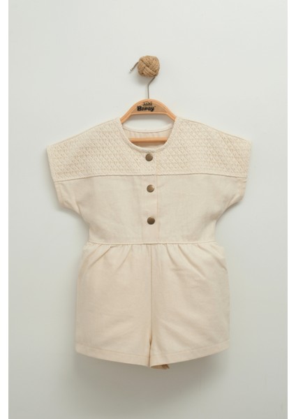 Şık Dantelli Gabardin Kız Tulum (2-3-4-5 Yaş)