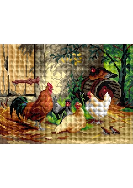 Baskılı Goblen Tavuklar 3288 30*40 cm