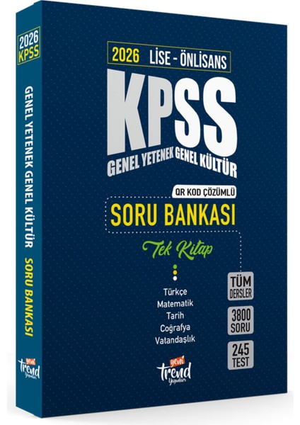 2026 Kpss Ortaöğretim (Lise) & Önlisans: Tek Kitap Soru Bankası (Tüm Dersler ))