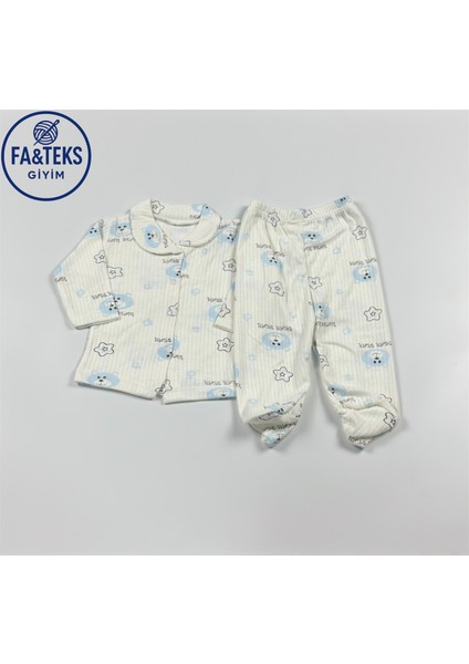 Ayıcık Desenli Patikli Bebek Pijama Takımı