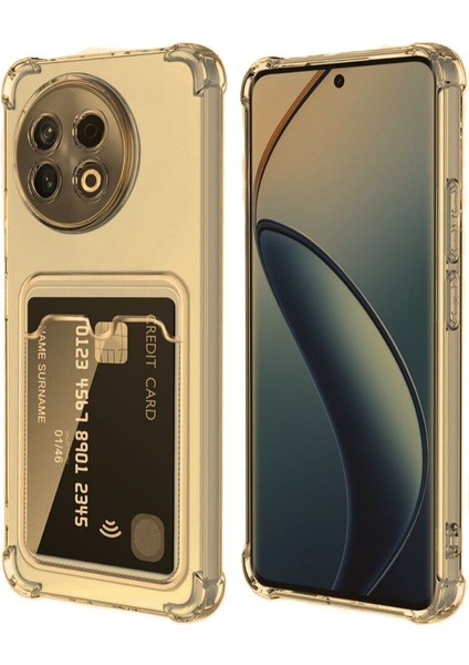 Tecno Spark 30 Pro Kılıf Darbe Emici Köşe Korumalı Kartlıklı Cüzdanlı Silikon Kapak - Füme