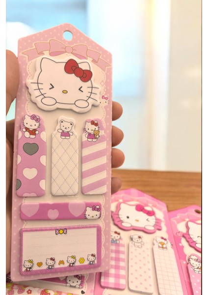 Hello Kitty Figürlü Sevimli Postit Yapışkanlı Not Seti Sanrio Postit