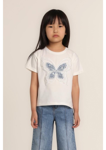 Kız Bebek Inci Kelebekli Tshirt