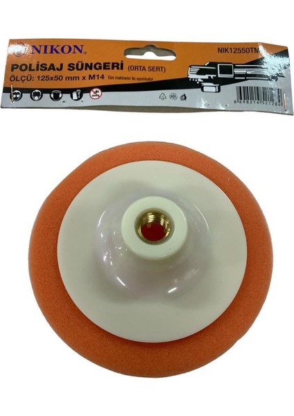 12550TM Polisaj Süngeri 125 mm Turuncu Orta Sert