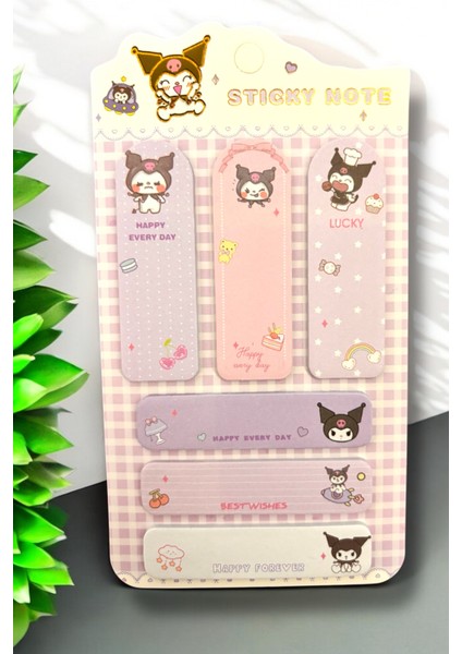 Kuromi Figürlü Sevimli Postit Yapışkanlı Not Seti Sanrio Postit