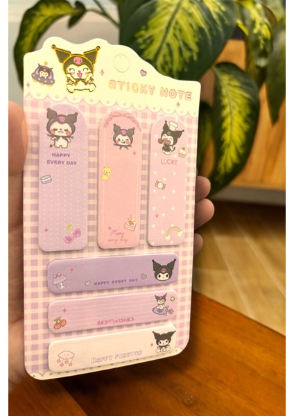 Kuromi Figürlü Sevimli Postit Yapışkanlı Not Seti Sanrio Postit