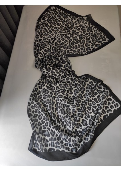 Kadın Pamuklu Etnik Desenli Leopar Motifli Şal