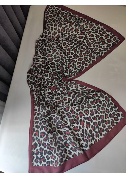 Kadın Pamuklu Etnik Desenli Leopar Motifli Şal