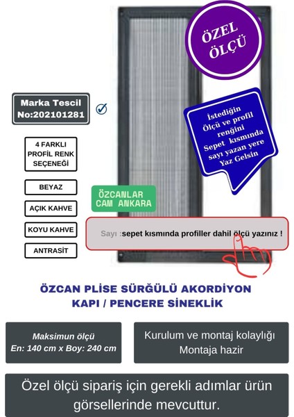 💥Plise Pileli Sürgülü En140 x Boy240 cm kayar Kapı pencere Sineklik (Demir Kapı ,ahşap Kapı, Çelik Kapı Pimapen Kapı sinekliği)
