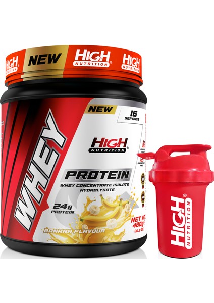 Hey Protein 480 gr Muz Aromalı Protein Tozu 24 gr Protein 16 Servis