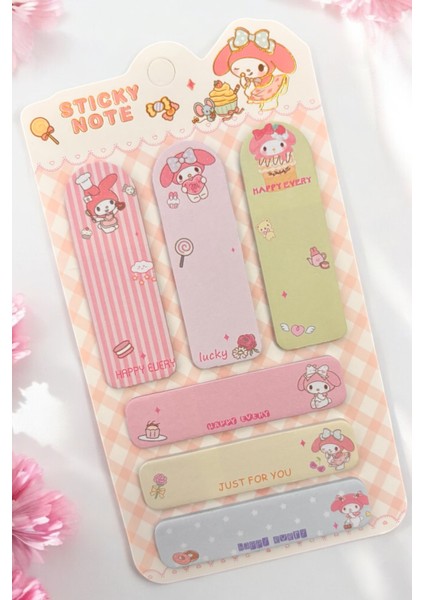 My Melody Figürlü Sevimli Postit Yapışkanlı Not Seti Sanrio Postit fiyatları