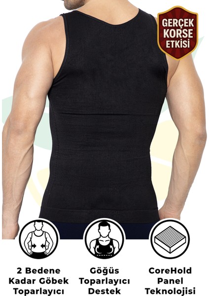 Erkek Korse Atlet - Göbek ve Göğüs Toparlayıcı, Bel Inceltici, Dik Duruş Düzeltici (Yukka fiyatları
