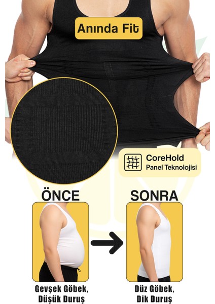 Erkek Korse Atlet - Göbek ve Göğüs Toparlayıcı, Bel Inceltici, Dik Duruş Düzeltici (Yukka modelleri